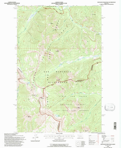 United States Geological Survey Pentagon Mountain, MT (1994, 24000-Scale) digital map