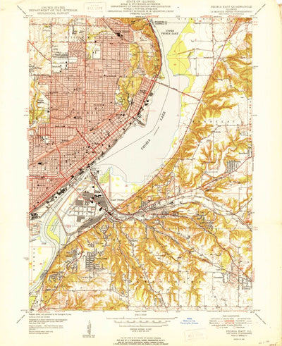 United States Geological Survey Peoria East, IL (1950, 24000-Scale) digital map