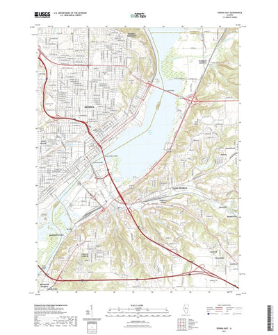 United States Geological Survey Peoria East, IL (2021, 24000-Scale) digital map
