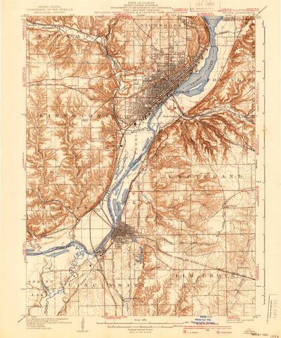 United States Geological Survey Peoria, IL (1905, 62500-Scale) digital map