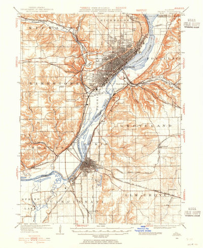 United States Geological Survey Peoria, IL (1927, 62500-Scale) digital map