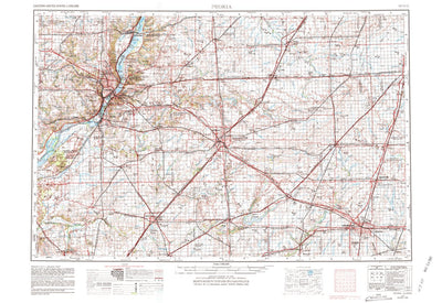 United States Geological Survey Peoria, IL (1958, 250000-Scale) digital map