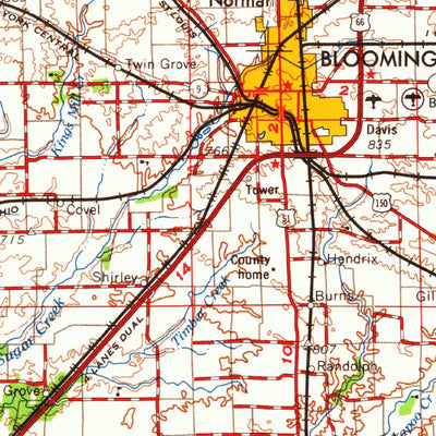 United States Geological Survey Peoria, IL (1963, 250000-Scale) digital map