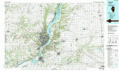 United States Geological Survey Peoria, IL (1989, 100000-Scale) digital map