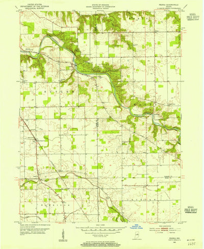 United States Geological Survey Peoria, IN (1953, 24000-Scale) digital map