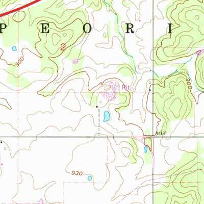 United States Geological Survey Peoria, OK-KS (1960, 24000-Scale) digital map