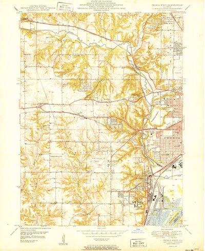 United States Geological Survey Peoria West, IL (1950, 24000-Scale) digital map