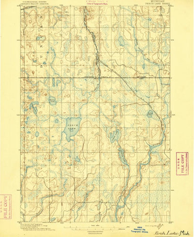 United States Geological Survey Perch Lake, MI (1895, 62500-Scale) digital map