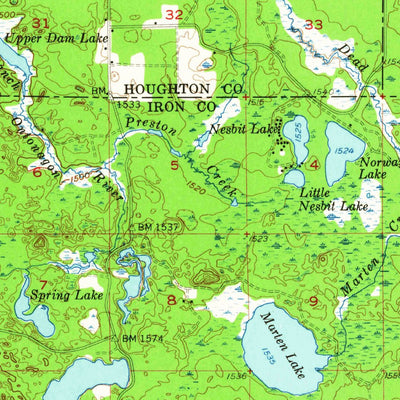 United States Geological Survey Perch Lake, MI (1954, 62500-Scale) digital map