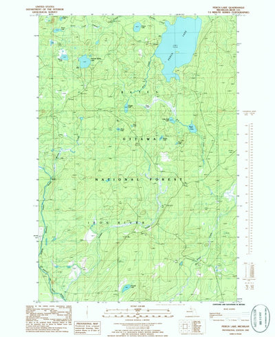 United States Geological Survey Perch Lake, MI (1985, 24000-Scale) digital map