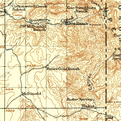 United States Geological Survey Perilla, AZ-NM (1919, 125000-Scale) digital map