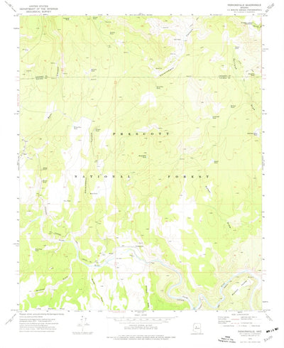 United States Geological Survey Perkinsville, AZ (1973, 24000-Scale) digital map