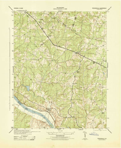 United States Geological Survey Perkinsville, VA (1943, 31680-Scale) digital map