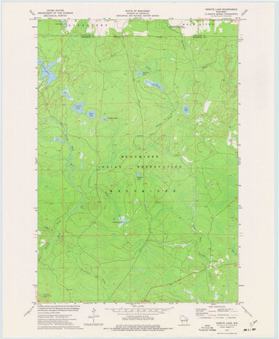 United States Geological Survey Perote Lake, WI (1973, 24000-Scale) digital map