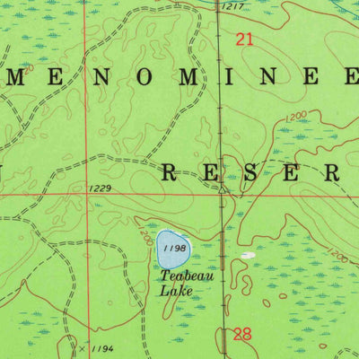 United States Geological Survey Perote Lake, WI (1973, 24000-Scale) digital map