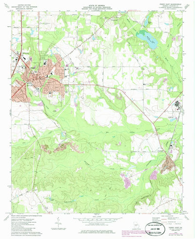 United States Geological Survey Perry East, GA (1973, 24000-Scale) digital map