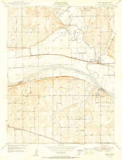 United States Geological Survey Perry, KS (1950, 24000-Scale) digital map