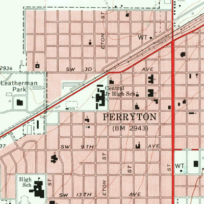 United States Geological Survey Perryton, TX-OK (1973, 24000-Scale) digital map