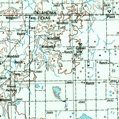 United States Geological Survey Perryton, TX-OK-KS (1954, 250000-Scale) digital map