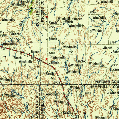United States Geological Survey Perryton, TX-OK-KS (1958, 250000-Scale) digital map