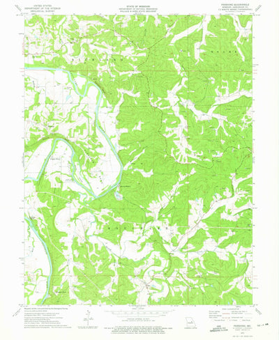 United States Geological Survey Pershing, MO (1974, 24000-Scale) digital map