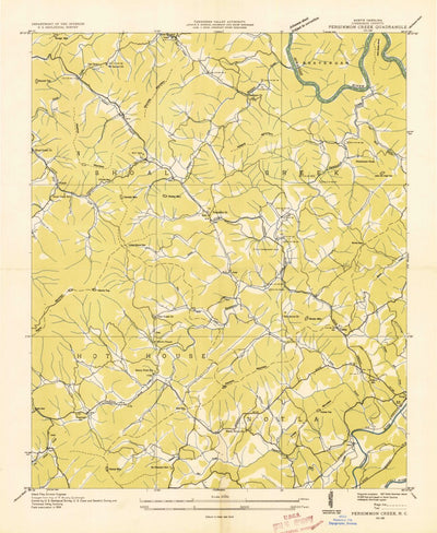 United States Geological Survey Persimmon Creek, NC (1934, 24000-Scale) digital map