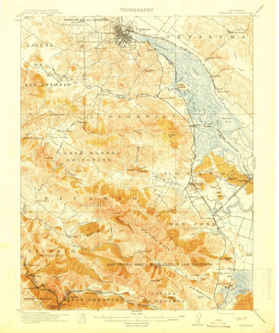 United States Geological Survey Petaluma, CA (1914, 62500-Scale) digital map