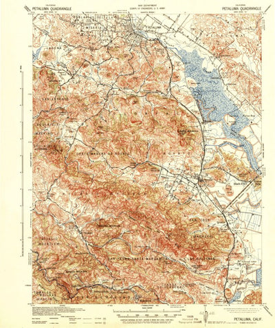 United States Geological Survey Petaluma, CA (1942, 62500-Scale) digital map