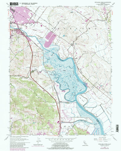 United States Geological Survey Petaluma River, CA (1954, 24000-Scale) digital map