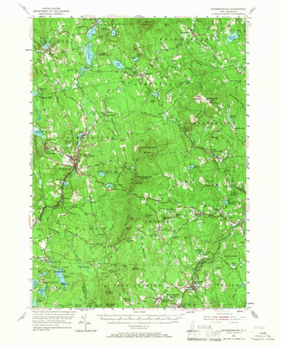 United States Geological Survey Peterborough, NH (1953, 62500-Scale) digital map
