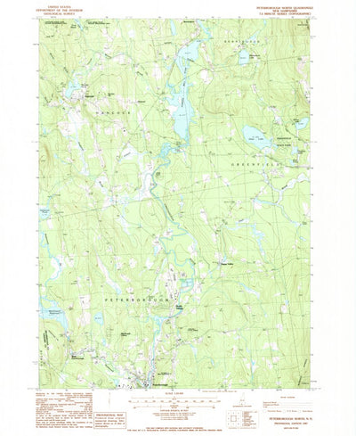 United States Geological Survey Peterborough North, NH (1987, 24000-Scale) digital map