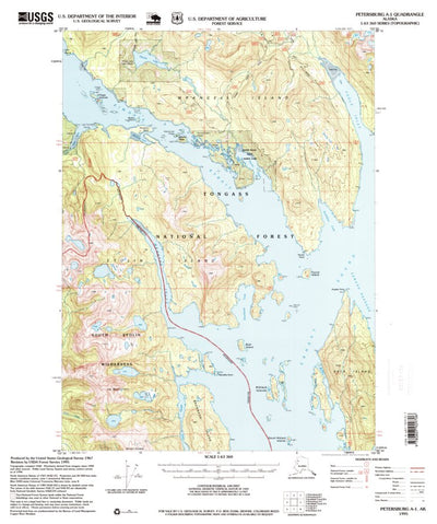 United States Geological Survey Petersburg A-1, AK (1995, 63360-Scale) digital map