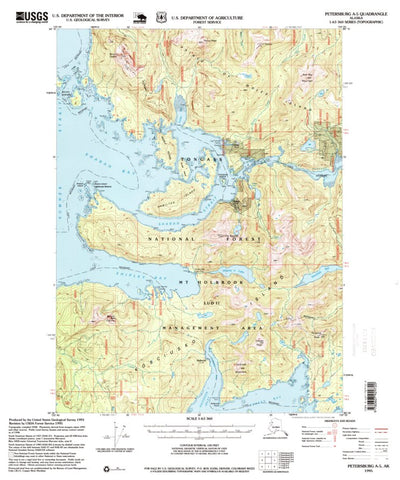 United States Geological Survey Petersburg A-5, AK (1995, 63360-Scale) digital map