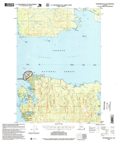 United States Geological Survey Petersburg B-5, AK (1995, 63360-Scale) digital map