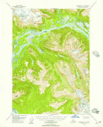 United States Geological Survey Petersburg C-1, AK (1948, 63360-Scale) digital map