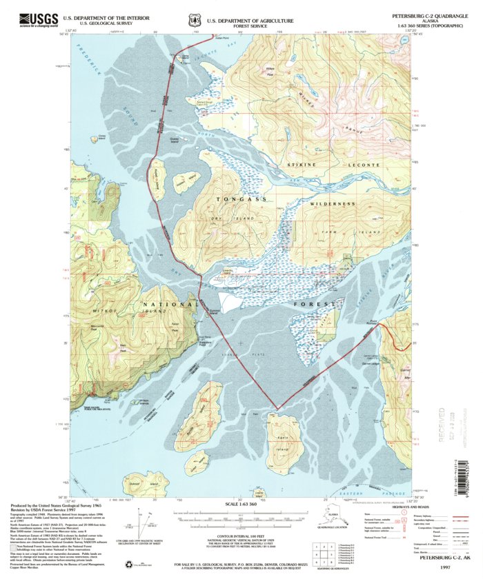 Petersburg C-2, AK (1997, 63360-Scale) Map by United States Geological ...