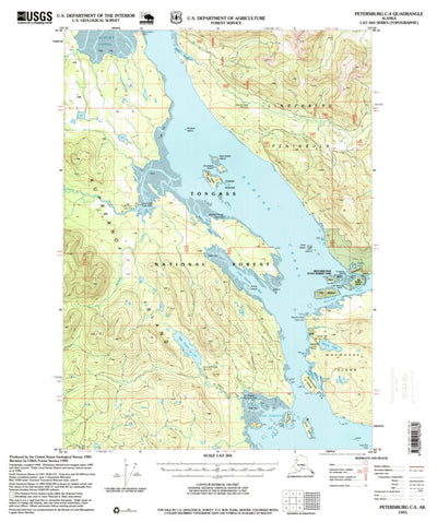United States Geological Survey Petersburg C-4, AK (1995, 63360-Scale) digital map
