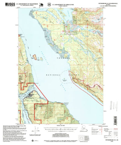 United States Geological Survey Petersburg D-3, AK (1995, 63360-Scale) digital map