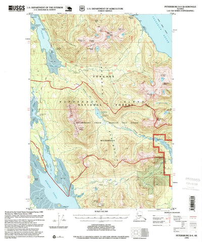 United States Geological Survey Petersburg D-4, AK (1995, 63360-Scale) digital map