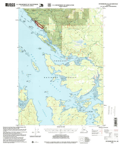United States Geological Survey Petersburg D-6, AK (1995, 63360-Scale) digital map