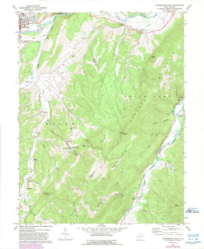 United States Geological Survey Petersburg East, WV (1969, 24000-Scale) digital map
