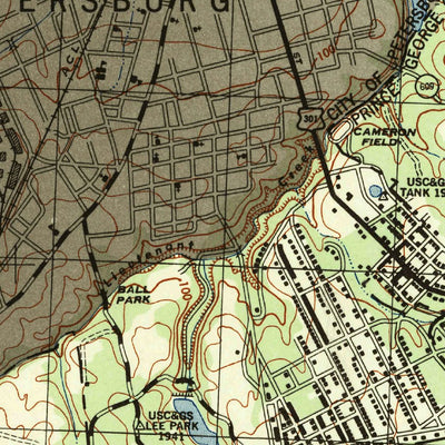United States Geological Survey Petersburg, VA (1944, 31680-Scale) digital map