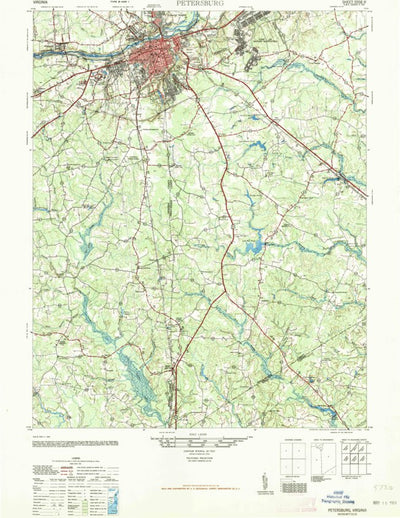 United States Geological Survey Petersburg, VA (1946, 62500-Scale) digital map