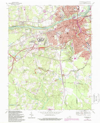 United States Geological Survey Petersburg, VA (1969, 24000-Scale) digital map