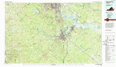 United States Geological Survey Petersburg, VA (1984, 100000-Scale) digital map