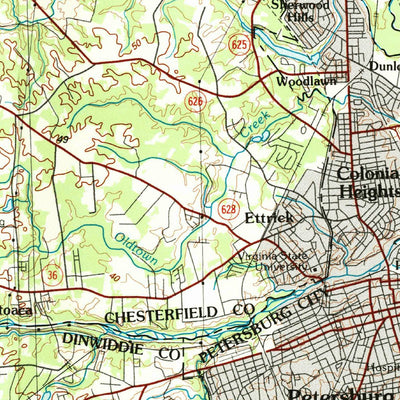United States Geological Survey Petersburg, VA (1984, 100000-Scale) digital map