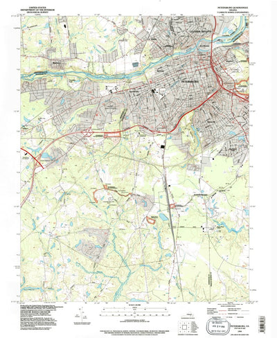 United States Geological Survey Petersburg, VA (1994, 24000-Scale) digital map