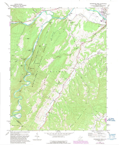 United States Geological Survey Petersburg West, WV (1969, 24000-Scale) digital map