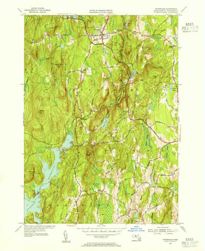 United States Geological Survey Petersham, MA (1954, 31680-Scale) digital map