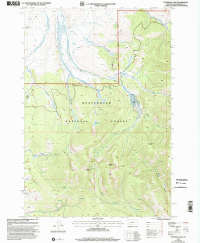 United States Geological Survey Peterson Lake, MT (1997, 24000-Scale) digital map
